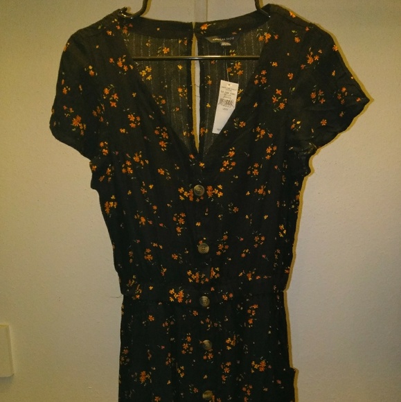 American Eagle Black Floral Dress - Picture 3 of 3